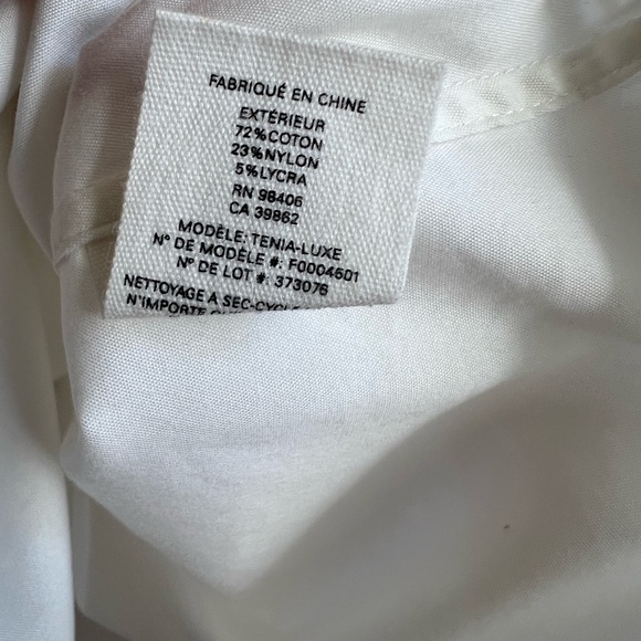 NWOT Theory Classic White Button-Up Shirt - Picture 4 of 4
